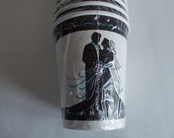 Vintage Wedding Silhouette  Paper Cups