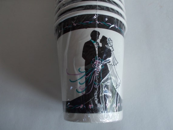 Vintage Wedding Silhouette  Paper Cups