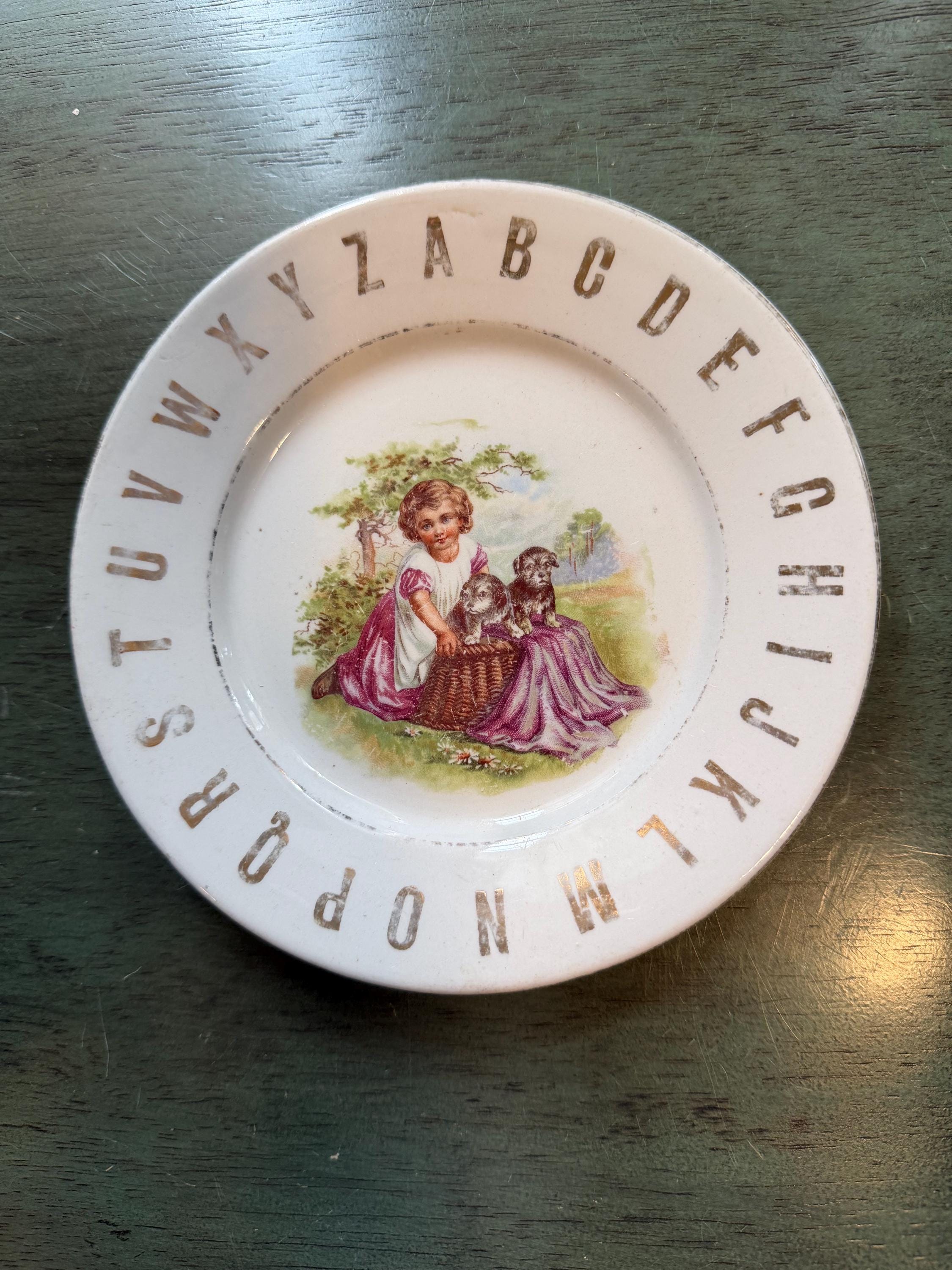 Vintage Childs Alphabet Plate - Etsy