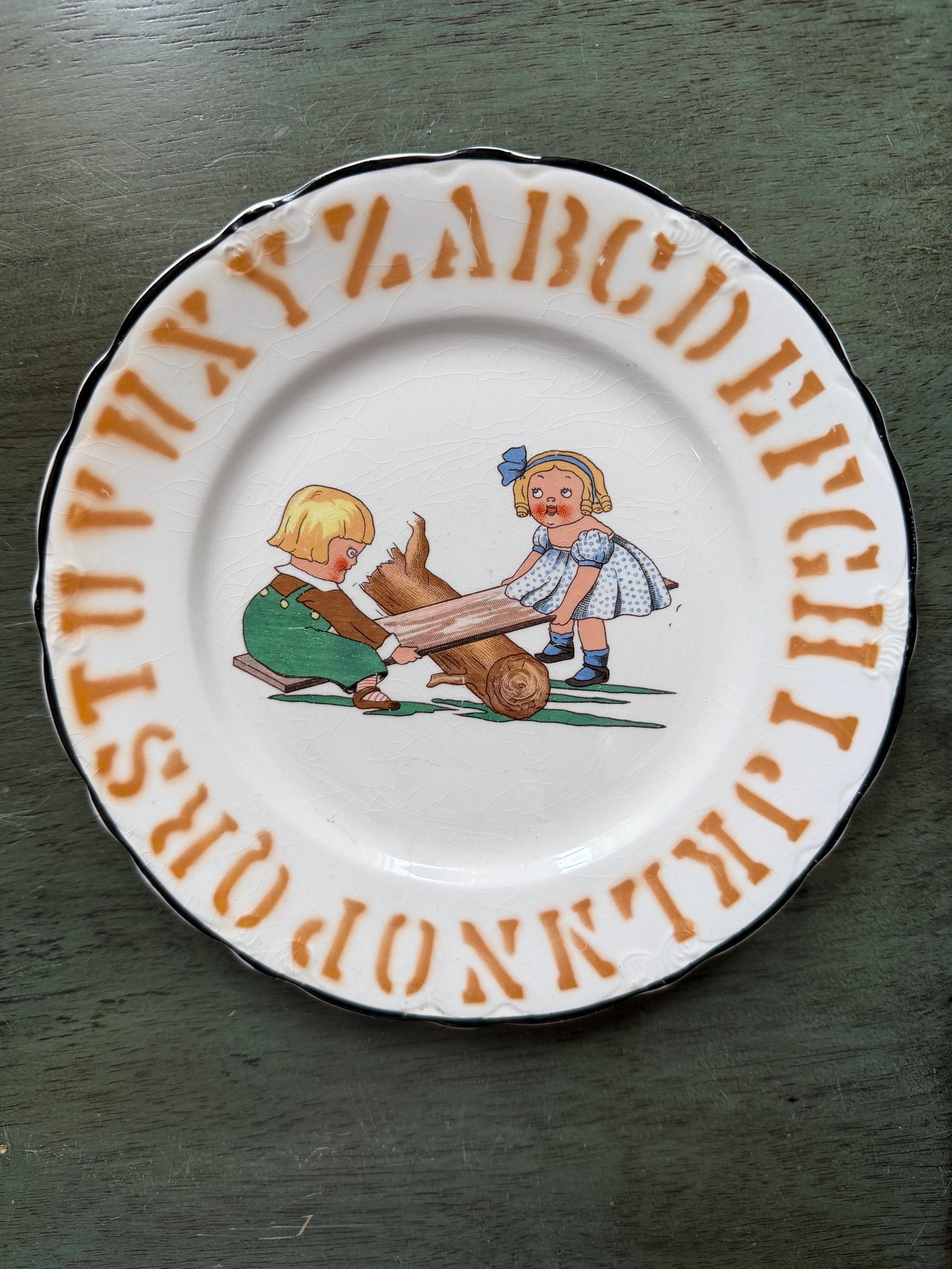 Vintage Childs Alphabet Plate - Etsy