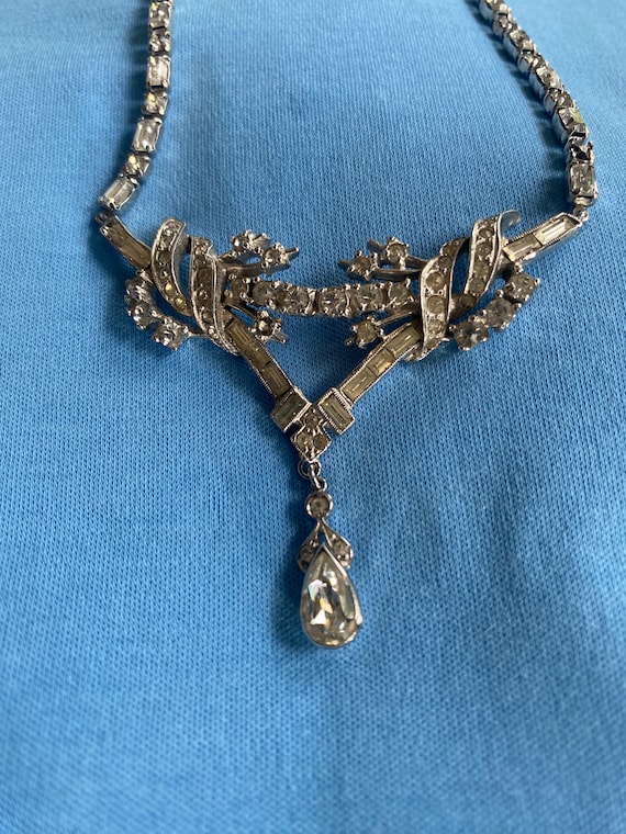 Rhinestone paste necklace vintage glamour