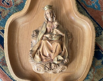 Anri wall plaque with Mary Jesus and angels
