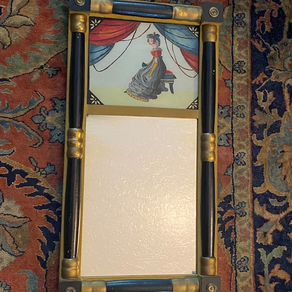 Federal 19 C Reverse Glass painted mirror from Keene NH