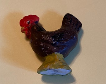 Tiny putz chicken figure