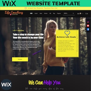 Wix Life Coaching Modern Dark Premium  Website Template | Portfolio Blog Therapist Website & Theme | Wix Studio Health Website Design