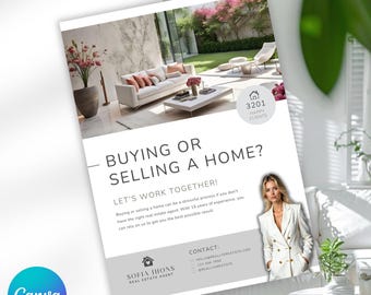 Home Buying & Selling Flyer - Real Estate Marketing Flyer - DIY Realtor Flyer - Printable Realtor Flyer - Home Buying and Selling Flyer