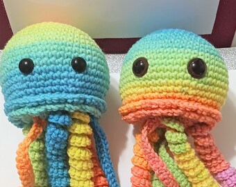 Jellyfish Plushie, Stuffie, Crochet Jellyfish, Plushie, Jellyfish, Rainbow Jellyfish