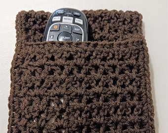 Crochet Remote Control Holder, Cell Phone Caddy, Acrylic Yarn