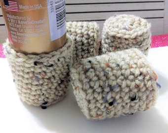 Crochet Chair Socks, Buff Fleck, Furniture Leg Floor Protectors