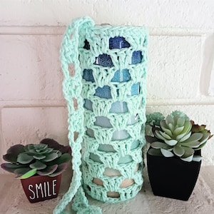 Tumbler Holder, Bottle Holder with Strap, Over Shoulder Bottle Holder, Crochet Water Bottle Holder, Water Bottle Holder, Drink Sling,