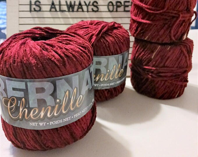 CLEARANCE, Bernat Chenille Yarn, Velvet Yarn, Chenille, Destash, Etsy