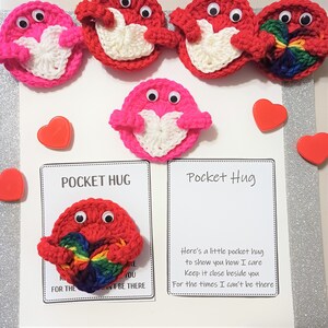 Rainbow Pocket Hug, Love Note, Red Pocket Hug, Pink Pocket Hug, Gift idea, Cute Gift, image 3