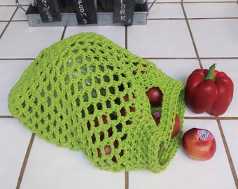 Veggie Market Bag, Reusable tote, Shopping bag, Farmers Market, Book bag, Food shopping, Mesh bag