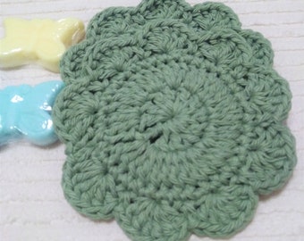 Coaster, Mug Rug, Crochet Coaster, Cotton Coaster, Facial Scrubby, Spa Gift, Gift for Her