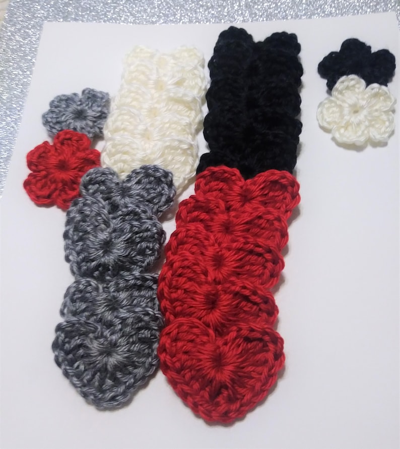 Crochet Hearts Embellishments Camo Hearts Bridal Cone Crafting Supplies Miniature Hearts Birthday Decoration Heart Applique