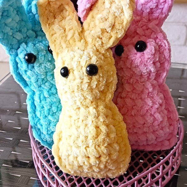 Easter Bunny, Chenille Bunny  Crochet Bunny, Velvet Bunny, Easter Gift, Basket Filler, Easter Bunny, Amigurumi, Stuffed Bunny,