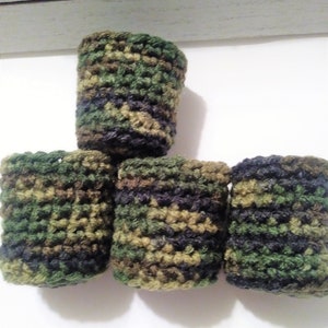 Camouflage Chair Socks, Crochet Chair Sock, Crochet Chair Leg Pad, Floor Protector, Furniture Feet, Chair Protector. Camo Decor