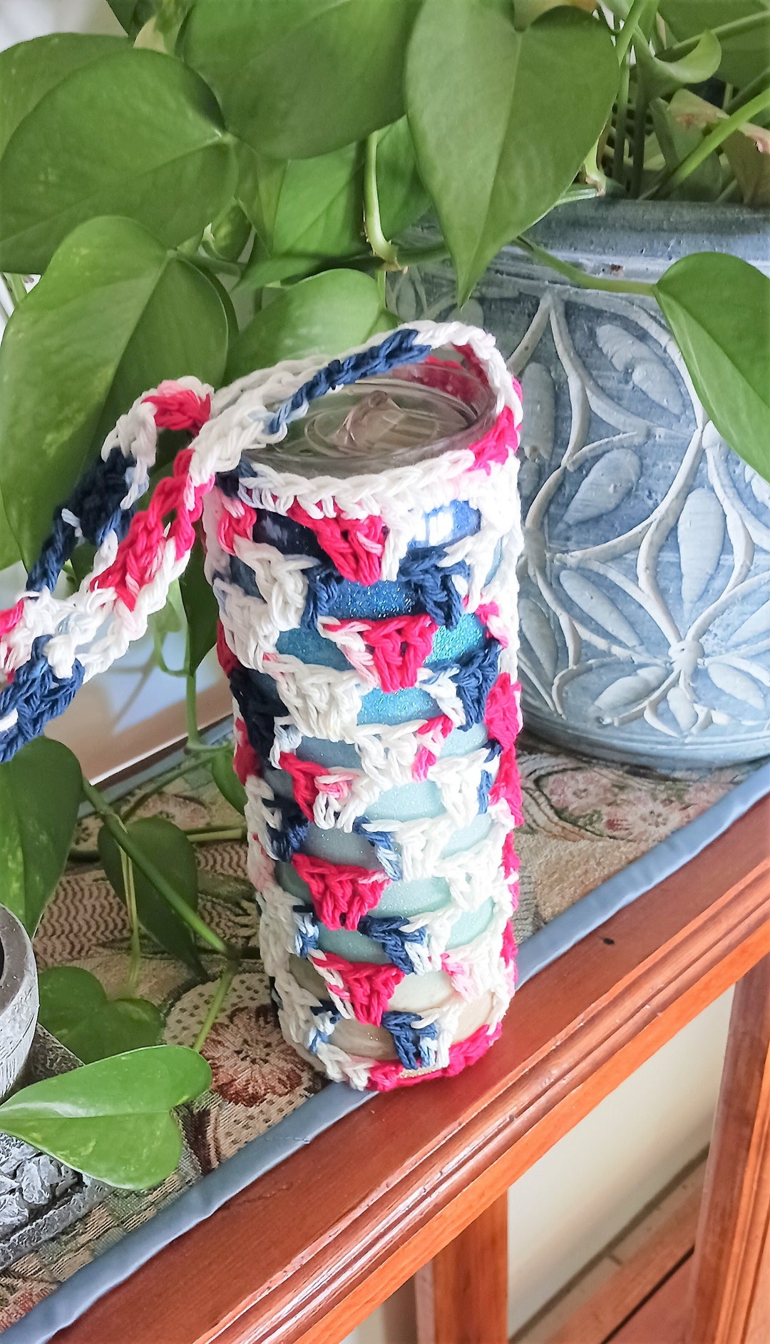 USA Water Bottle Sling, Bottle Holder With Strap, Cross Body Bottle