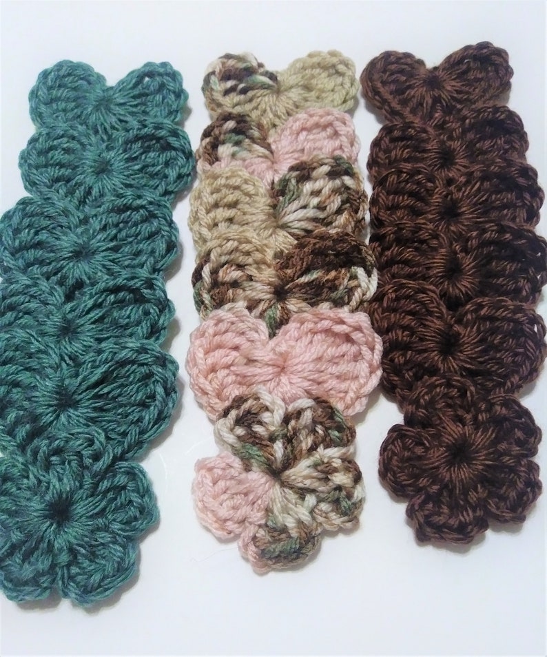 Crochet Hearts Embellishments Camo Hearts Bridal Cone Crafting Supplies Miniature Hearts Birthday Decoration Heart Applique