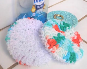 Cotton Dish Scrubby, Set of 2, Crochet , Eco Friendly , Dish Rag, Kitchen Sponge, Crochet Dish Sponge, Scrubbie