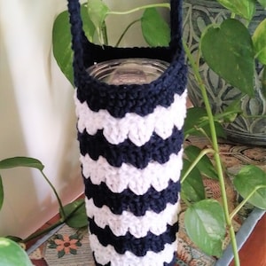 Water Bottle Holder with Strap, Drink Sling, Over Shoulder Bottle Holder, Crochet Water Bottle Holder, Water Bottle Holder,