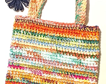 Scrappy Market Bag, Reusable Cotton Tote, Beach Shopping Bag