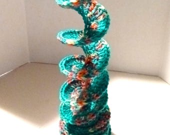 Crochet Wind Spinner, Fiber Art Yard Decor, 42"