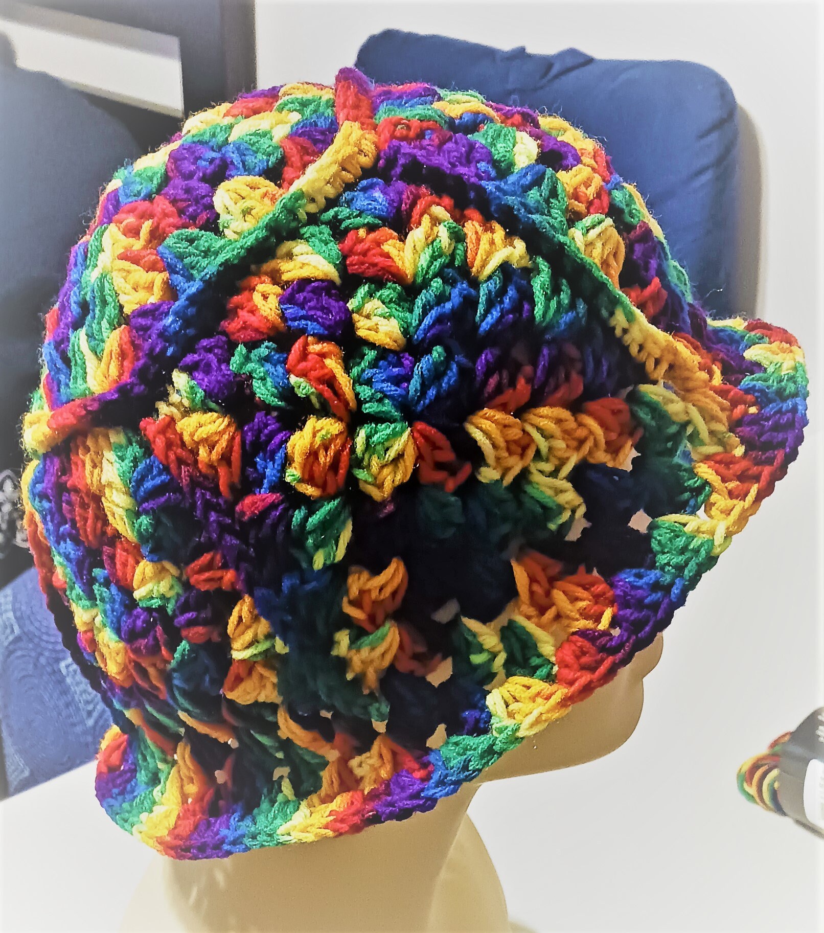 Handmade Crochet Rainbow Bucket Hat, Granny Square Style - Etsy display picture 3