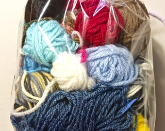 Yarn Scrap Grab Bag, Mixed Colors and Weights