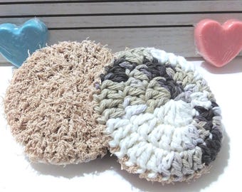 Cotton Dish Scrubby, Set of 2, Crochet , Eco Friendly , Dish Rag, Kitchen Sponge, Crochet Dish Sponge, Scrubbie