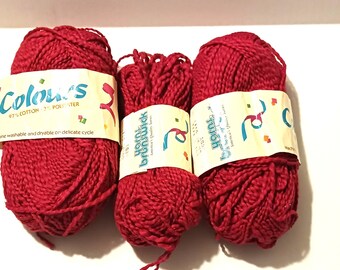 Colors by Brunswick Yarn, Ruby, Cotton,  Crochet, Knit Supplies,