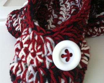 Women's Crochet Slippers, Red and Black House Shoes