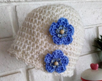 Baby Beanie, Hat, Crochet Beanie, Crochet Hat, Baby Shower, Gift, Christening Gift, Bonnet, Baptism,