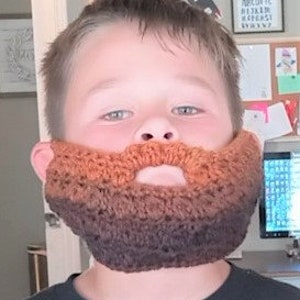 Crochet Beard, Beard Costume, Beard, Baby Beard, Child Beard, LATTE STRIPE DARK