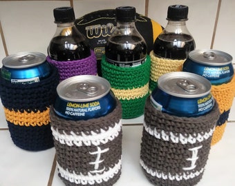 Crochet Can Cozy, Can Cozy, Team Color Cozy, Cotton Can Cozy