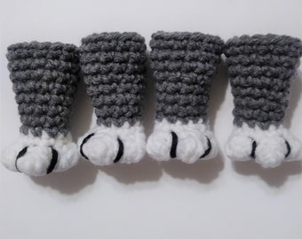 Crochet Kitty Paw Chair Socks, Floor Protector, Furniture Feet, Cat Lover Gift