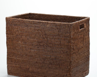Handwoven Rattan Storage Basket | Large Boho Organizer