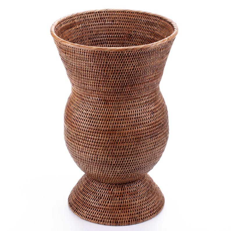 Large Handwoven Rattan Floor Vase 21