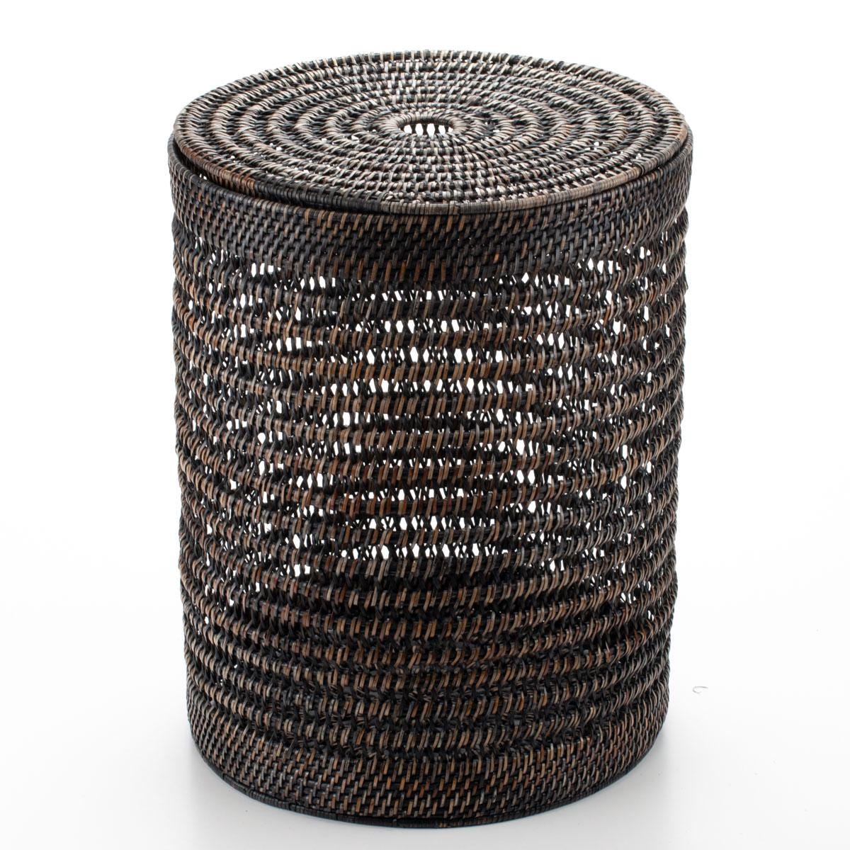 Handgewebter Rattan W schekorb Mit Deckel Atmungsaktives Open Weave Handgewebter Rattan W schekorb Mit Deckel Atmungsaktives Open Weave