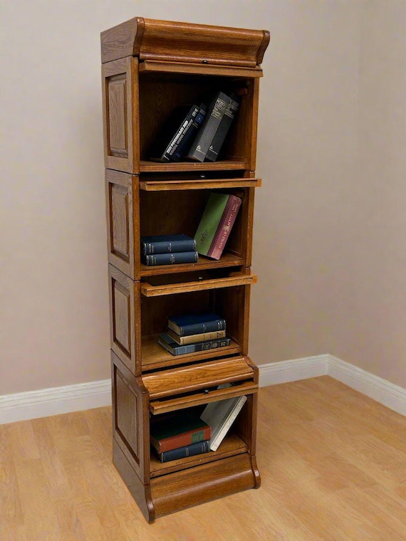 Mission Narrow Barrister Bookcase Beveled Glass — Crafters