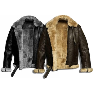 Handmade Sheepskin Leather B3 Bomber Jacket | RAF Aviator Pilot Jacket | Winter jacket for men