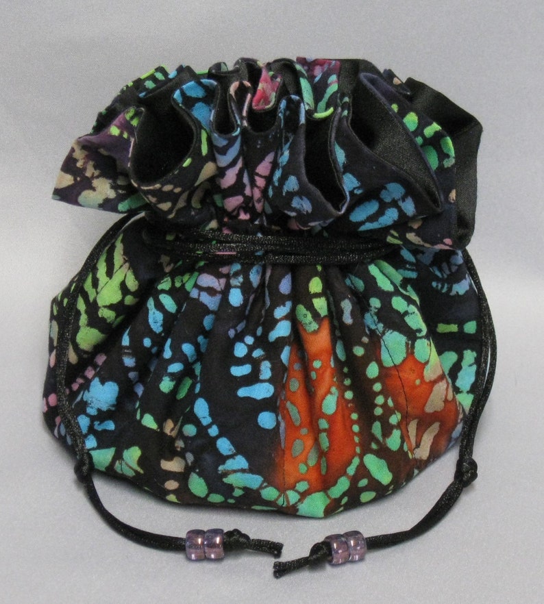 Jewelry Travel Tote---Drawstring Organizer Travel Pouch---Colorful Design---Eight Pockets---Large Size