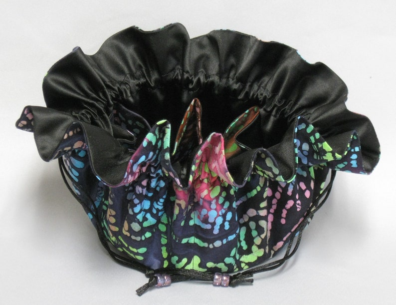 Jewelry Travel Tote---Drawstring Organizer Travel Pouch---Colorful Design---Eight Pockets---Large Size