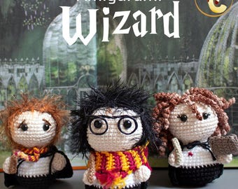 Padrão de crochê/amigurumi de Harry Potter: Harry / Ron / Hermione