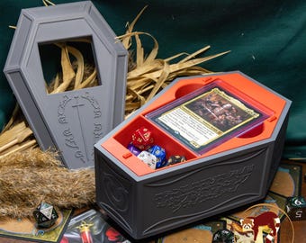 Caixa de baralho MTG Commander: Innistrad Remastered Coffin, mais de 120 cartas com capa dupla e bandeja de dados