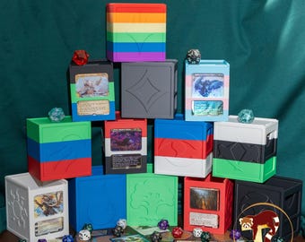 Caixa de baralho MTG Commander: caixa empilhável, personalizável com uma ampla variedade de cores e designs, mais de 120 cartas com capa dupla