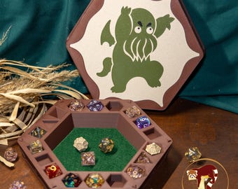Bandeja para dados Cthulhu e organizador para até 18 dados.