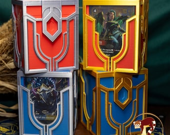 Caixa para Baralho TCG: Baú Hextech, mais de 60 cartas com sleeves duplos - MTG, Pokémon, Riftbound, One Piece