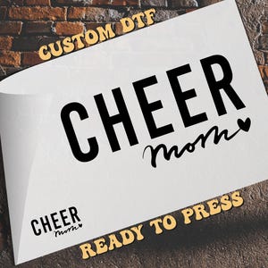 Cheer Mom DTF Transfer, Cheerleading Sweater Ready To Press, Cheer Mom Black Whıte, Heat Transfer, Funny Mom dtf, Mom Life, dance mom dtf