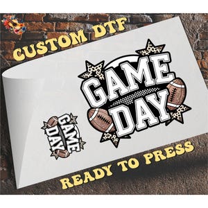 Game Day Football Ball Dtf Transfer, Glitter Football Ready To Press, Heat Transfer, DTF Gang Sheets, Family Sports, Football Game Day DTF